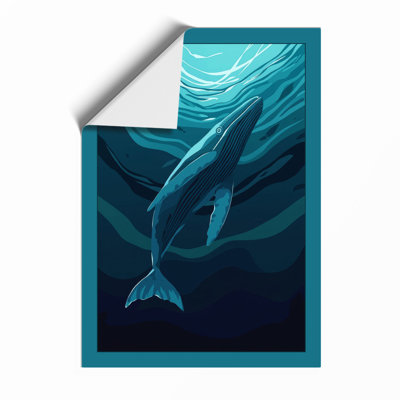 Whale Rising Coastal - Framed Print