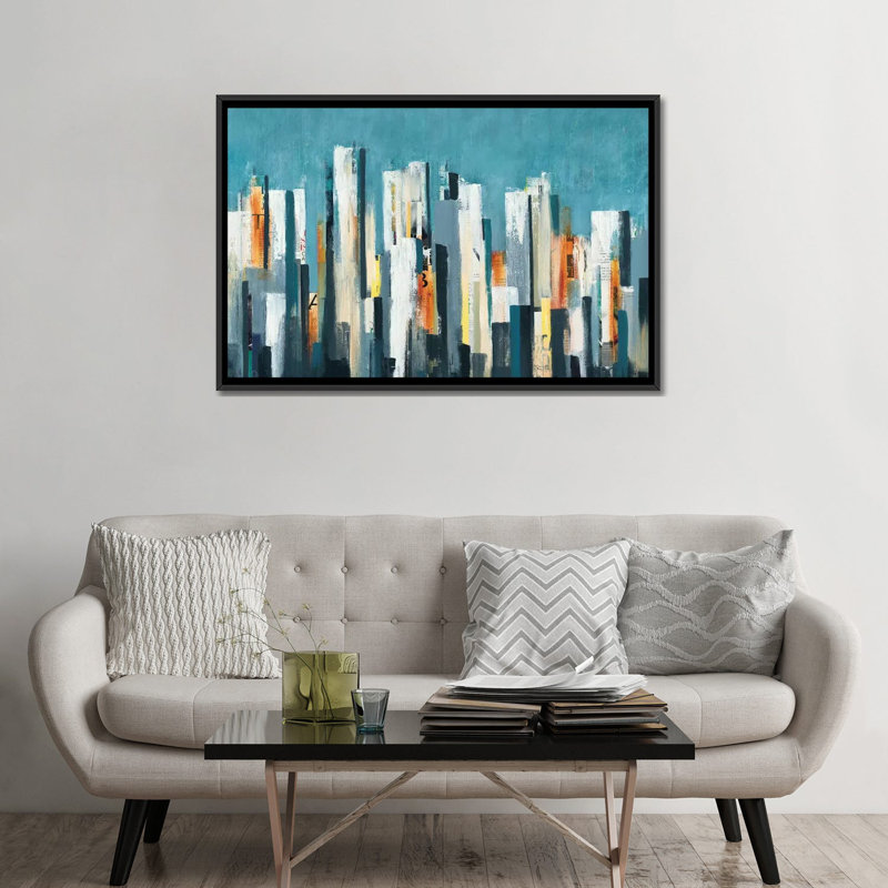«Urban Play», impression sur toile, H 18 po x l 26 po x P 1,5 po, Toile avec cadre flottant noir, Pas de tapis