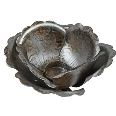 Petite bougie florale en métal