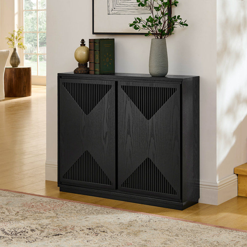 Buffet Mid-Century moderne avec rangement, Noir