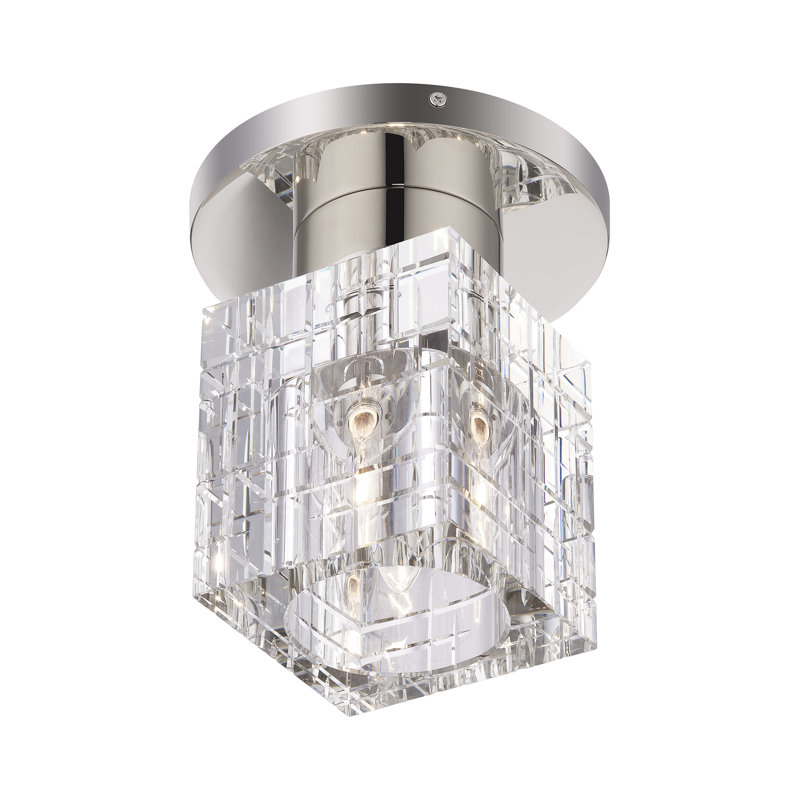 Plafonnier encastré en cristal Brackenridge, Nickel poli