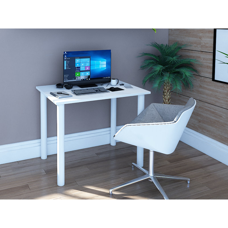 Johnsville Metal Base Desk Shell, White