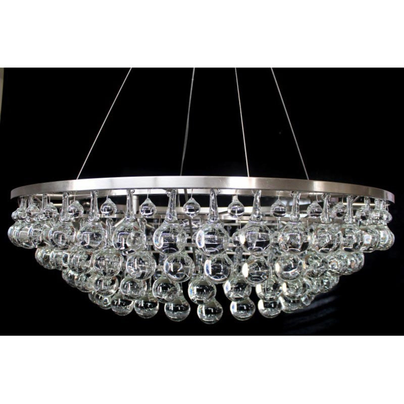 Lustre rond en acier clair, H 12 po x l 30 po x P 30 po, AAVM3613, AAVM3613