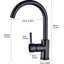 Robinet de cuisine noir en acier inoxydable à poignée simple, robinet d'évier commercial avec garantie d'utilisation à long terme, robinet mat moderne, fabrication en acier
