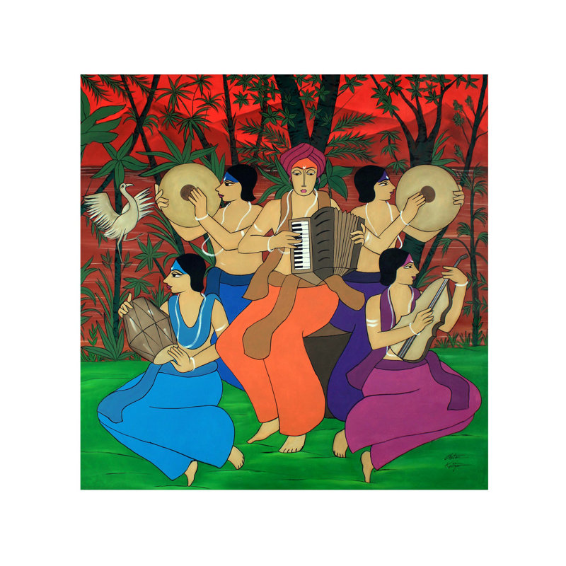 Village Musisans - Les dévots | Acrylique sur toile