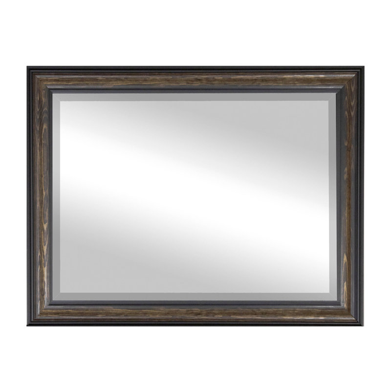 Solid Wood Flat Wall Mirror, 30.5" H x 26.5" W