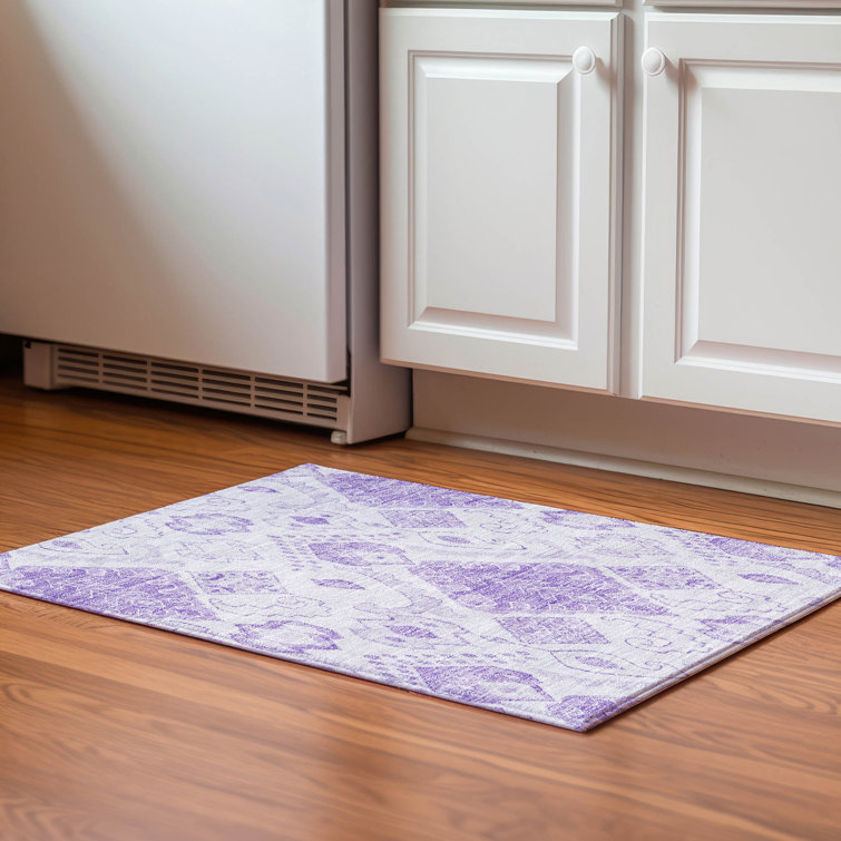 Premium Machine Washable Prisco Purple Rug