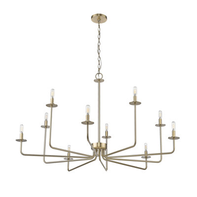 10 Light 48 In. Matte Black Chandelier