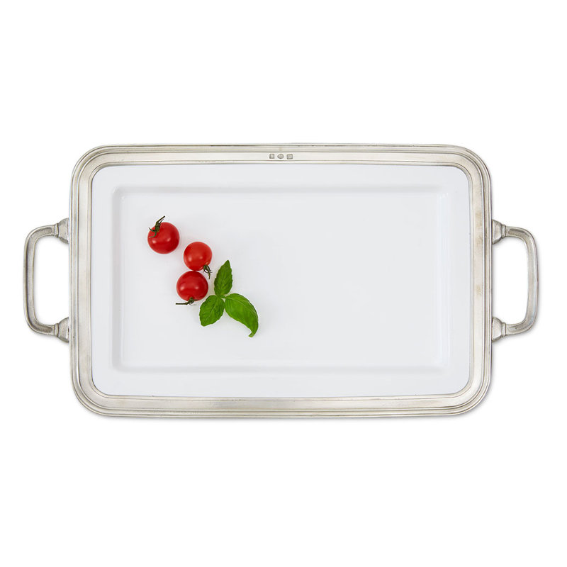 Gianna Handmade Ceramic Tray, 2" H x 18" W x 9.5" D