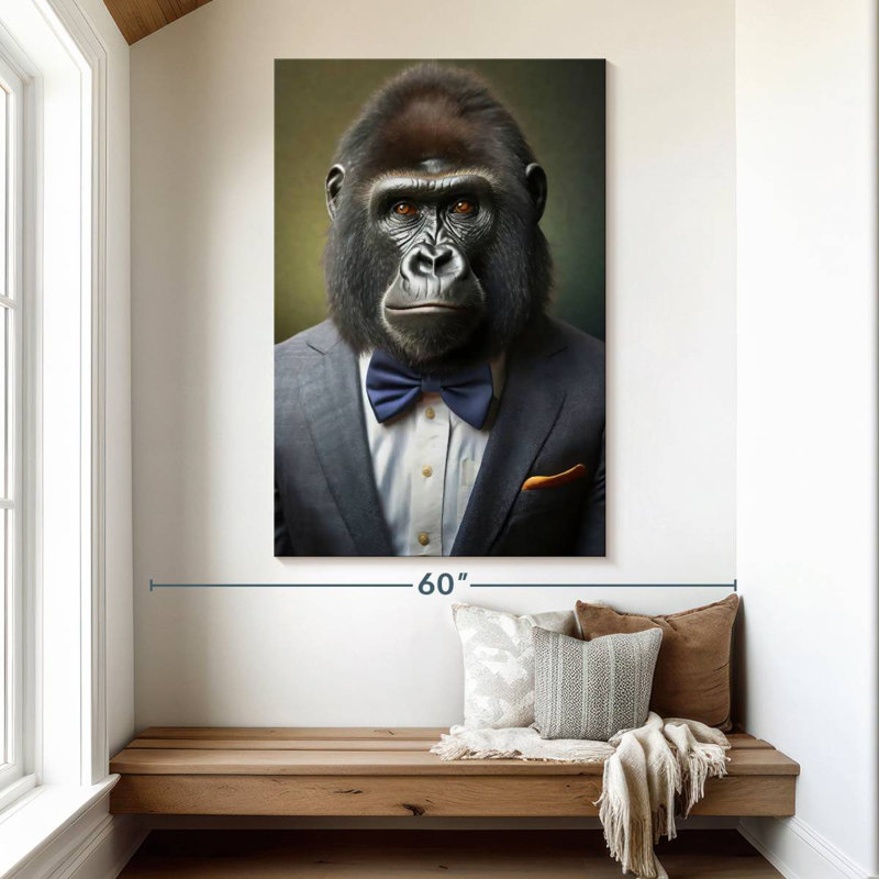 Portrait d'un gorille Brampt, H 51 po x l 34 po