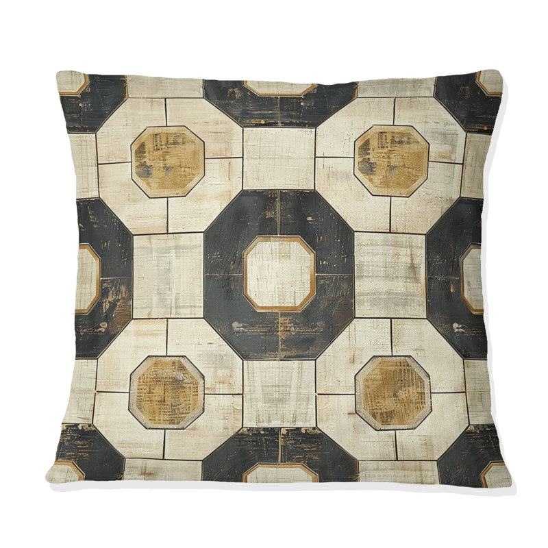 Coussin Beige clair Midcentury II - Midcentury, H 16 po x l 16 po