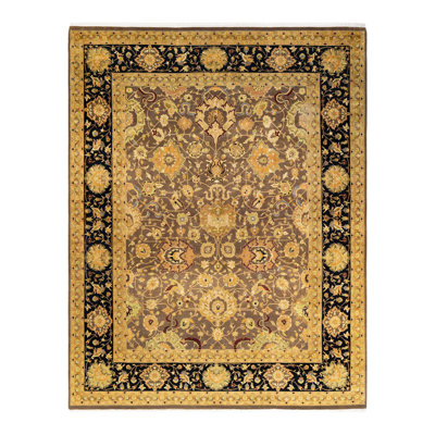 Hand Knotted Wool Traditional Hayner Brown Area Rug 8' 1"" x 10' 3 -  The Twillery Co.Â®, E62C1F7883D9458F98FD0F57A9F0414B