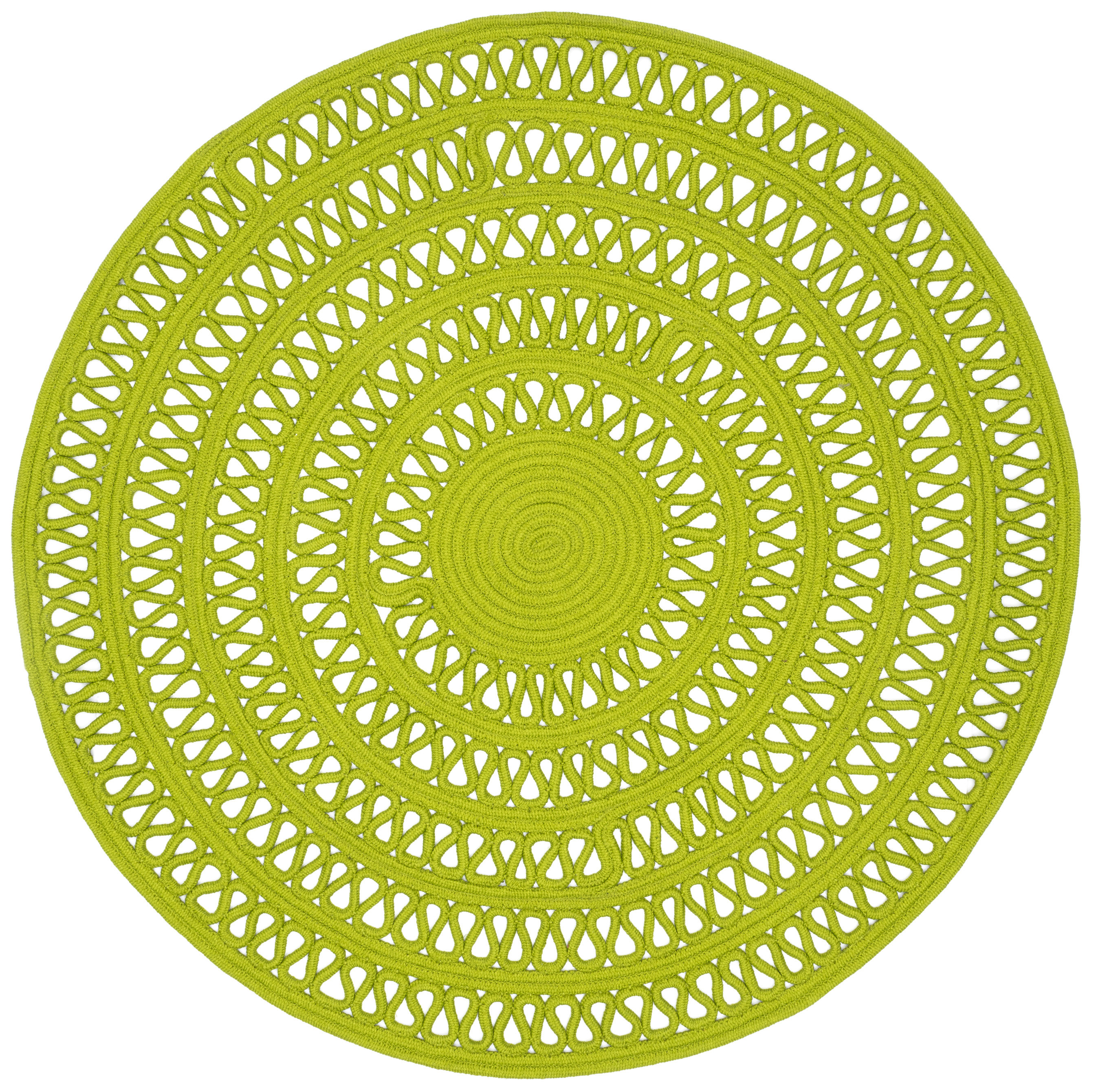 Dash & Albert - 8' Round - Bowline Black Handwoven Indoor/Outdoor Round Rug