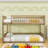 Queen Over Queen Wooden Bunk Bed With Slats And Guardrails-724369244