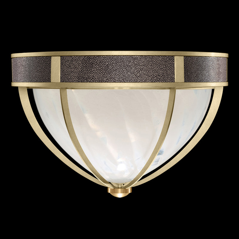 Mirage Glass Flush Mount, Pebble, Standard Soft Gold Leaf/Brass