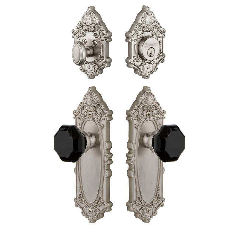 Ensemble de vestibule Grande Victorian, Nickel satiné, 2-3/4"