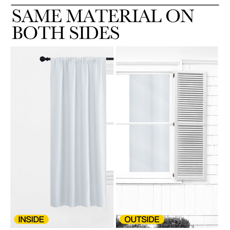 Blackout Curtains for Bedroom, Thermal Insulated Drapes Rod Pocket Privacy Protected Window Panels for Living Room, 2 Panels