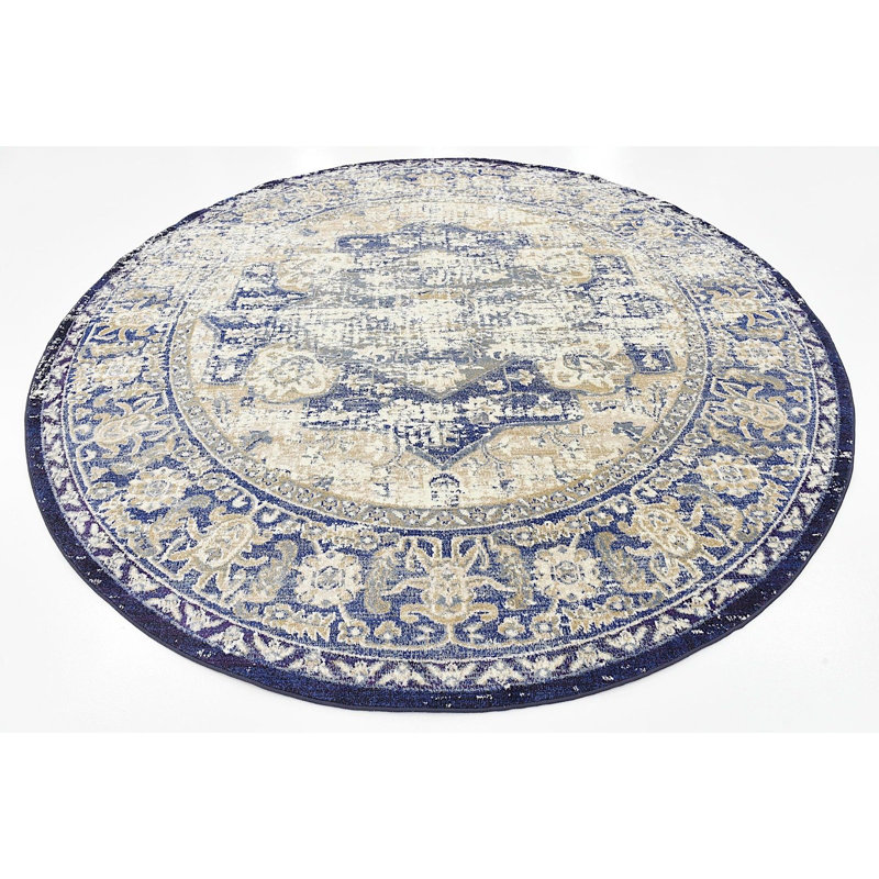 Bellona Ikat Indoor Rug, Round 5'