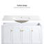 Ensemble de meuble-lavabo avec lavabo en céramique, armoire de rangement abondante - 4 portes à fermeture douce et 2 tiroirs