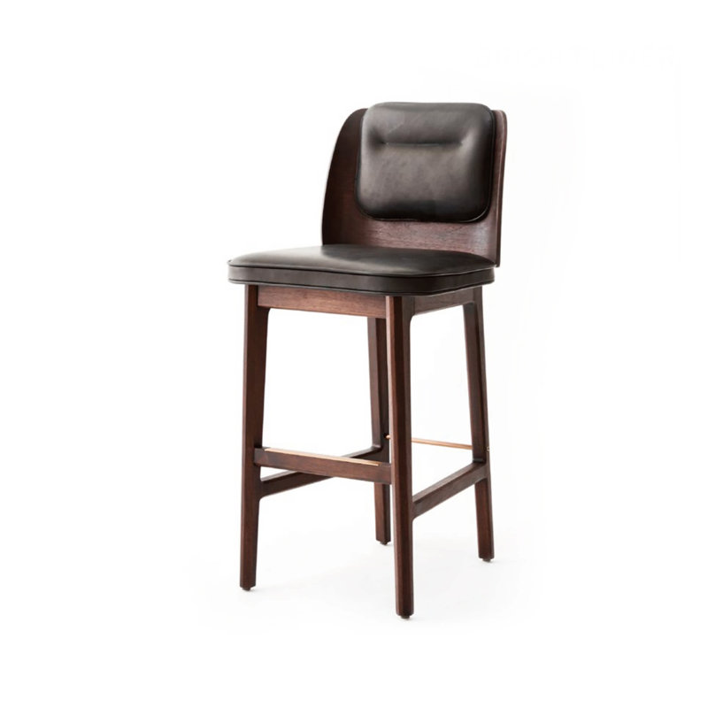 Boyd Upholstered Stool with Solid Wood Frame