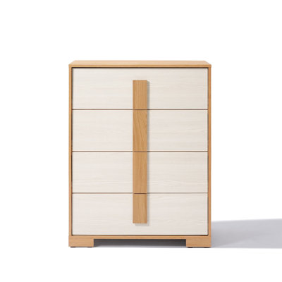 Natural and White 40.9-Inch Tall 4-Drawer Chest
