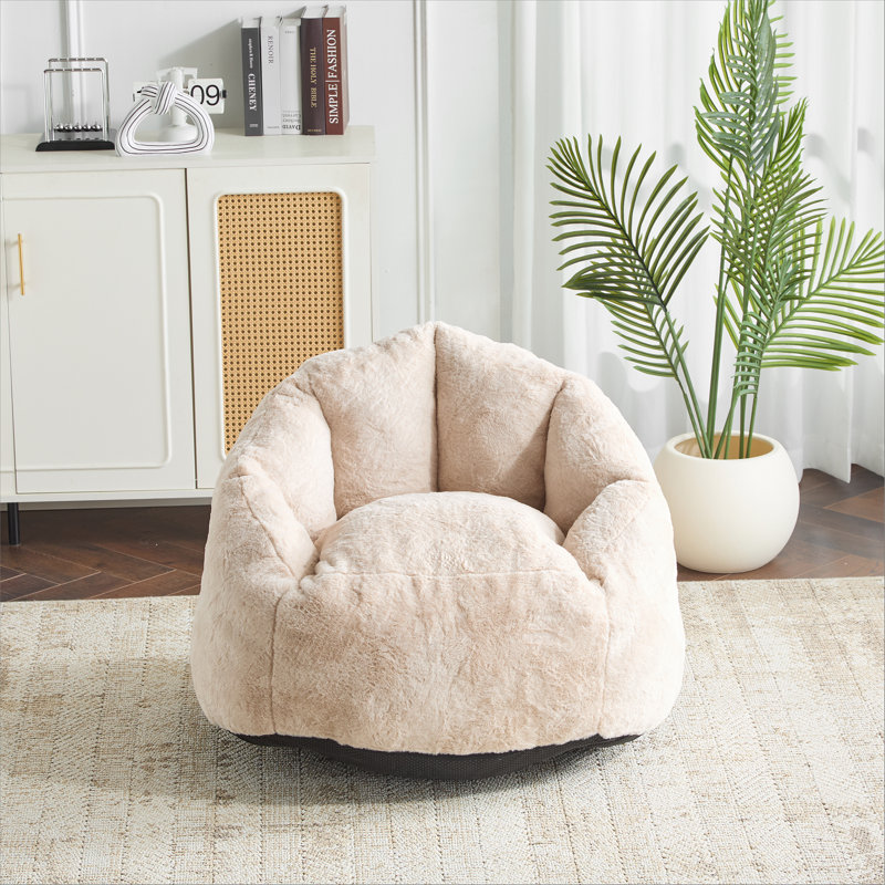 Indoor Cozy Armchair-Style Bean Bag, Beige
