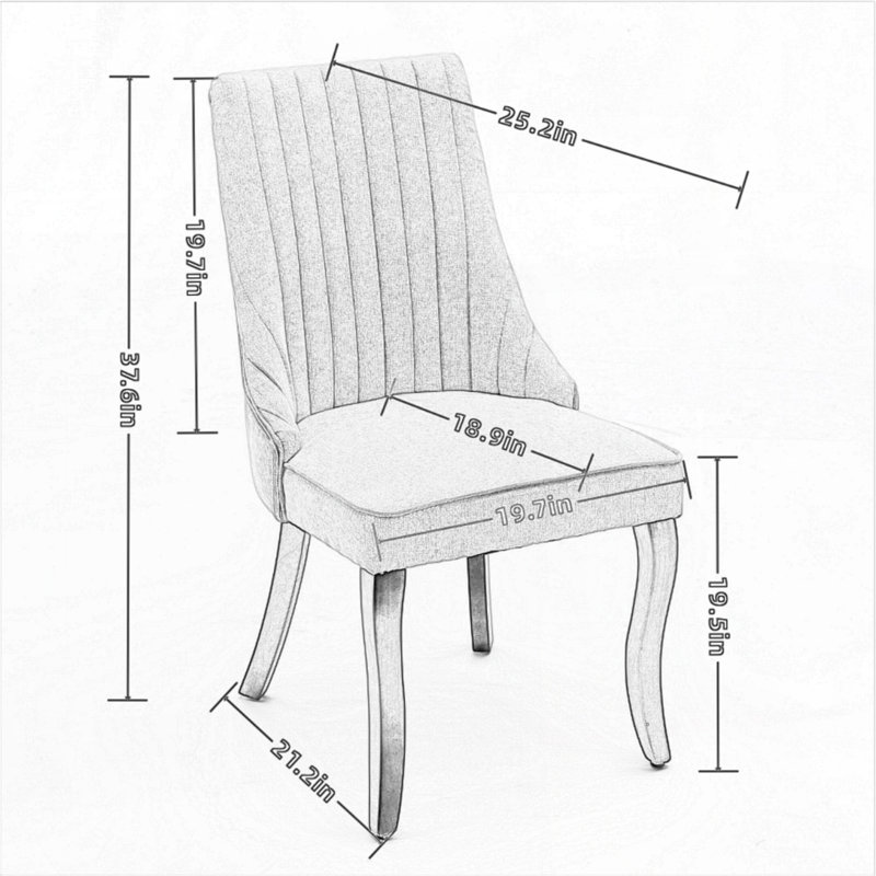 Chaise d'appoint de cuisine rembourrée en tissu pour la salle à manger, Lin noir