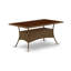 Ensemble de conversation pour patio 5 pièces comprenant une table de salle à manger rectangulaire en osier avec plateau en verre et 4 fauteuils de jardin avec coussin-541277272