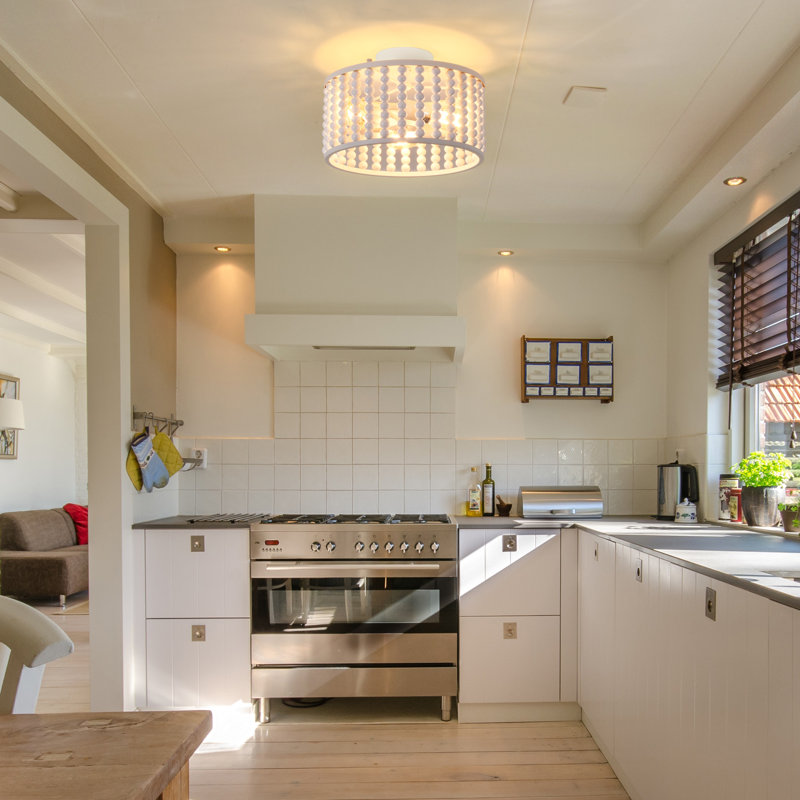 Plafonnier semi-encastré 3 lumières Boho, Blanc
