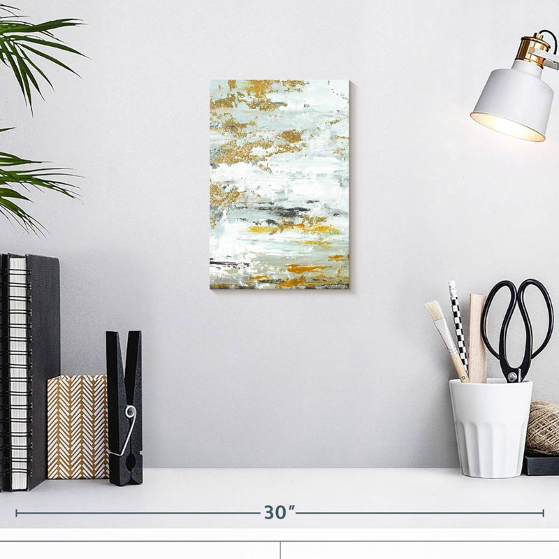 Avery Gold Magic - Abstrait vertical II, H 12 po x l 8 po