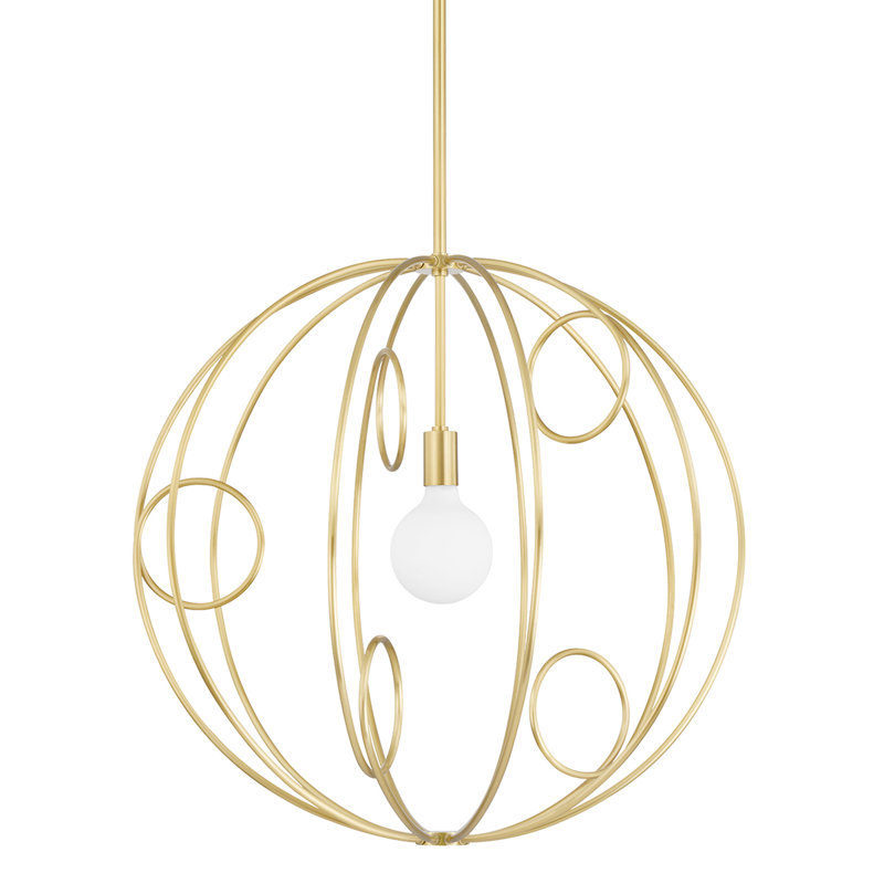 Alanis 1 - Light Unique/Statement Pendant, Aged Brass, 28" H x 28" W x 28" D