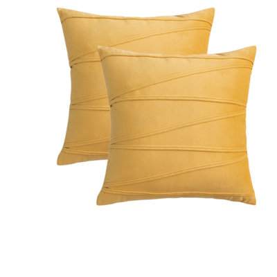 Housses de coussins carrés en velours Throw Cross Lines