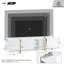 White TV Stand With Gold Accents,Media Console With Cabinets For Living Room Large TVs