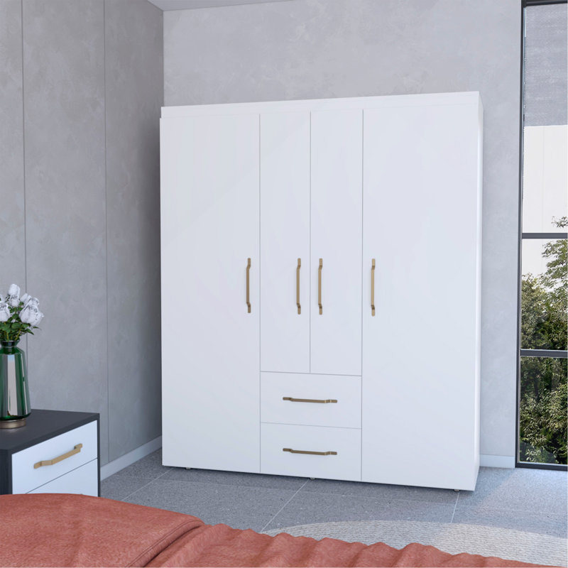 Armoire blanche 2 portes tout-en-un