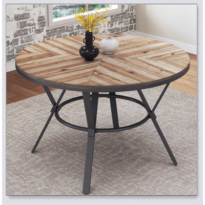 Table de salle à manger d'intérieur avec pieds en métal, bouleau clair