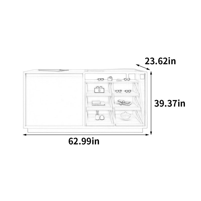 Vitrine Minimalist Atmosphere, H 39,37 po x l 62,99 po x P 23,62 po