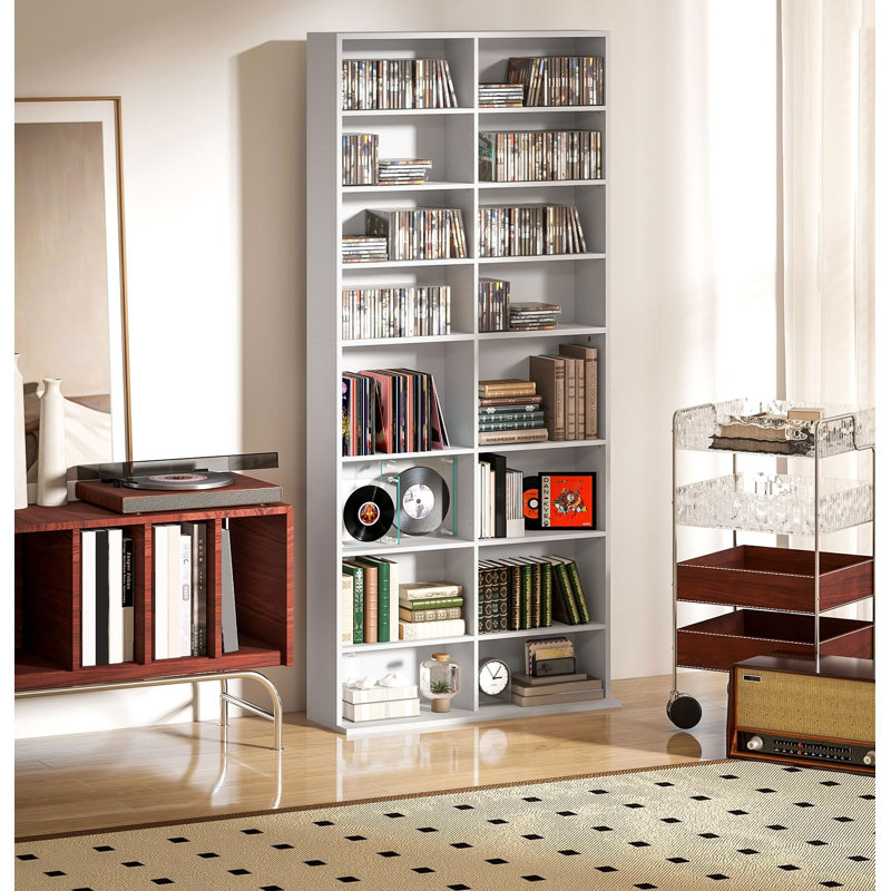 175cm H Media Shelves, White