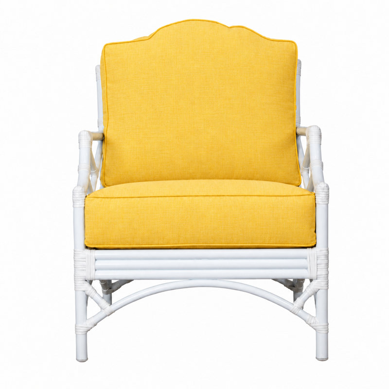 Chaise de patio avec coussins Chippendale, Toile Sunbrella® bouton d'or