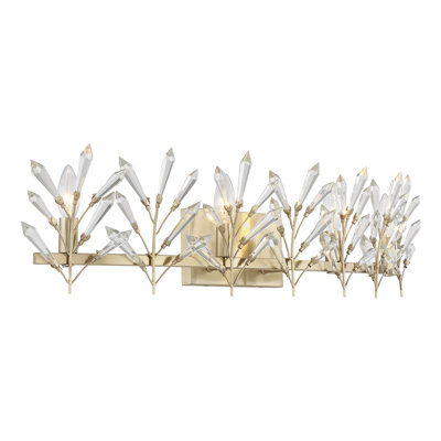 Orianna 4-Light Bathroom Vanity Light in Noble Brass