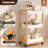 Vestra 3-Tier Wood Rolling Cart with Wheels