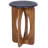 Round Black Marble Wood Cutout Side Table