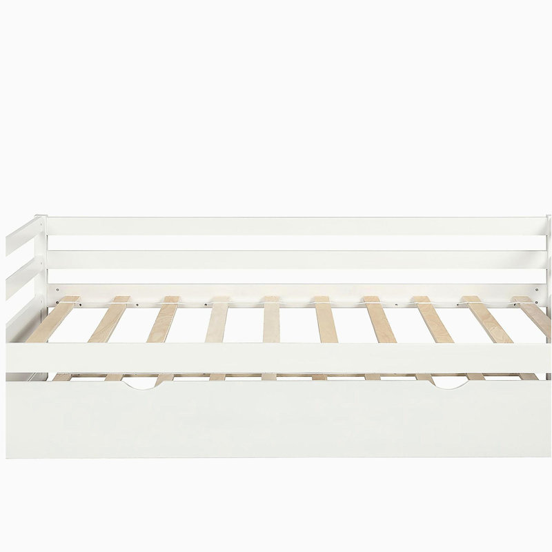 Lit de jour simple avec cadre gigogne, Blanc