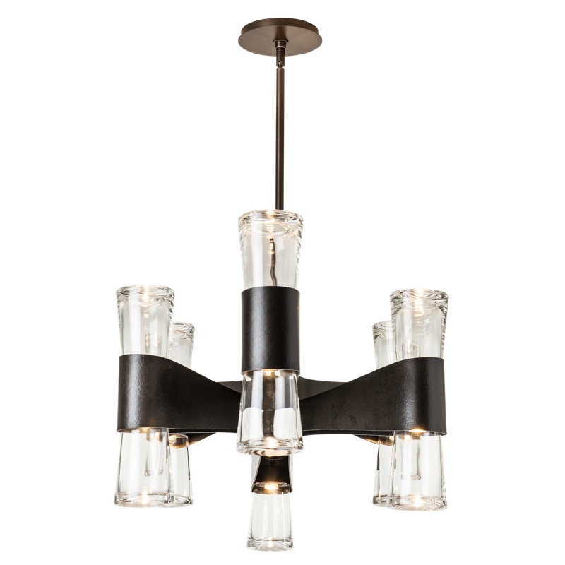 Bellis 6-Arm 12-Light Oval Chandelier, White