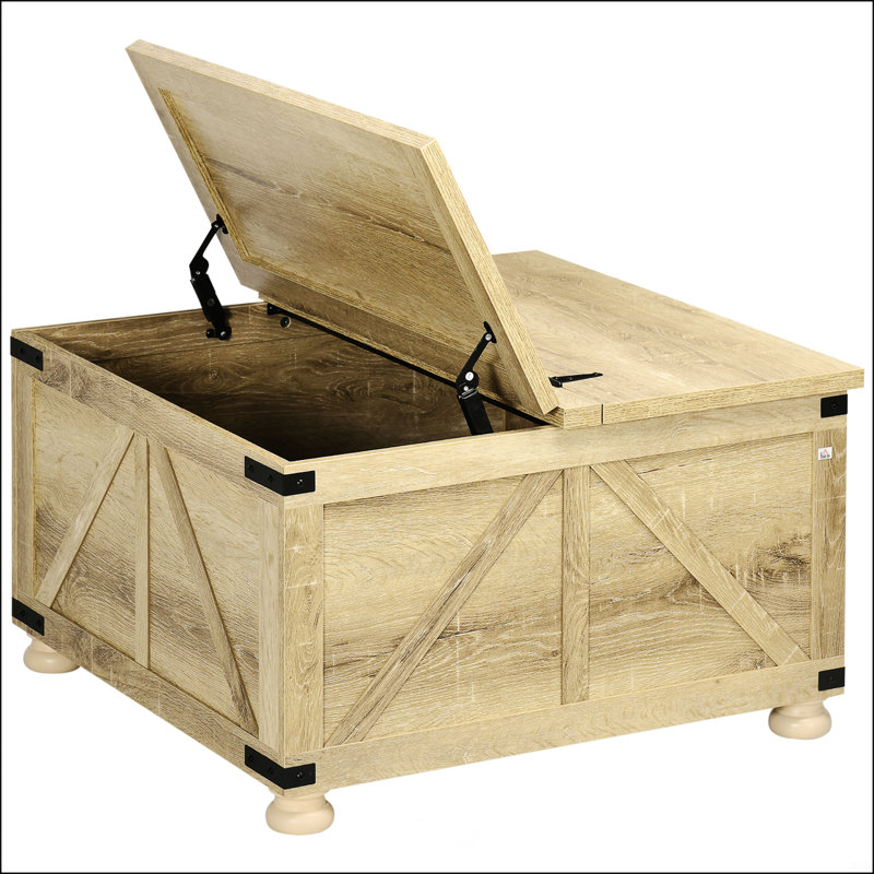 Table basse avec rangement Farmhouse, Naturel