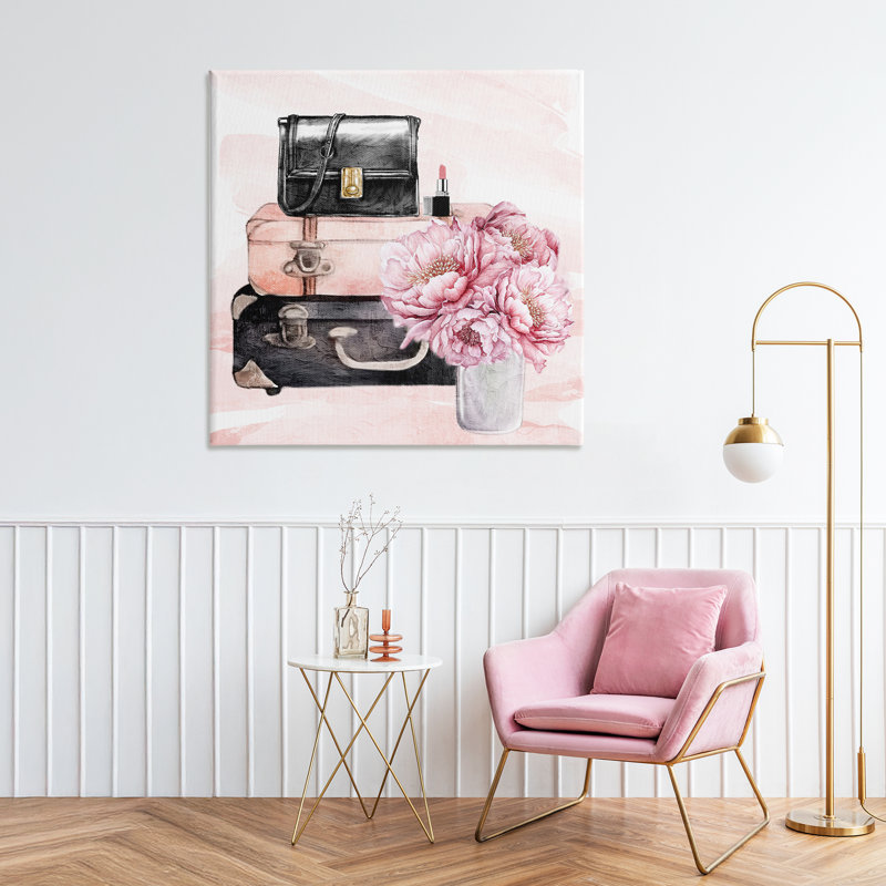 Valise et toile Glam Time, design par Kim Allen, H 36 po x l 36 po