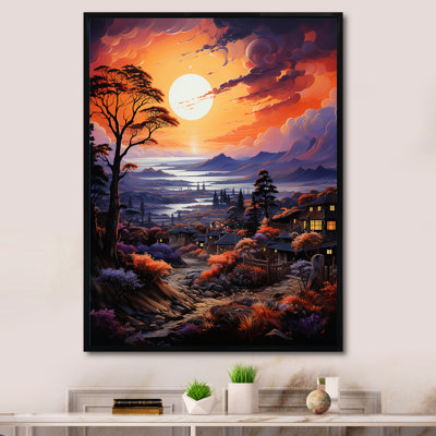 Village de Vangogh au coucher du soleil II