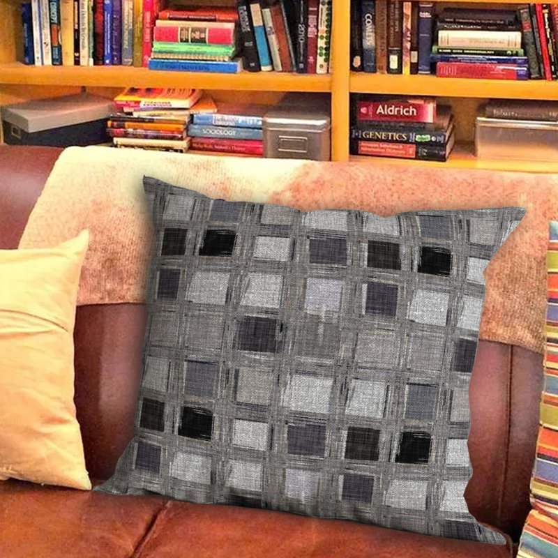 Checkered Outdoor Reversible Throw Pillow, 16" x 16"