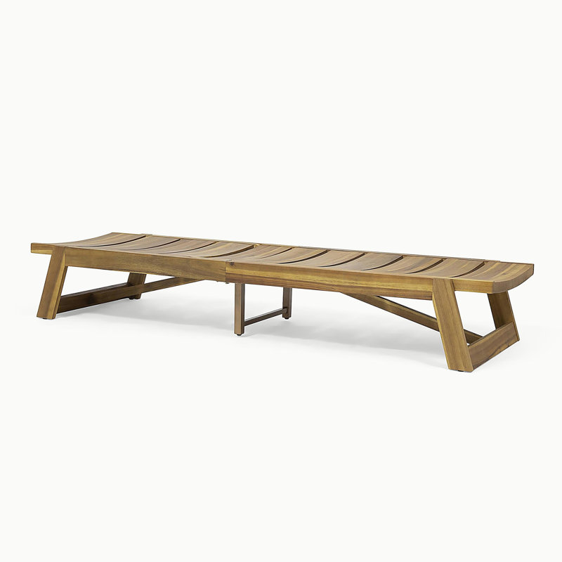 Wooden Chaise Lounge, Natural, 1