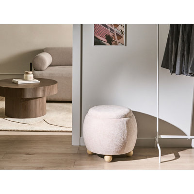 40cm Wide Round Solid Colour Pouffe Ottoman with Storage