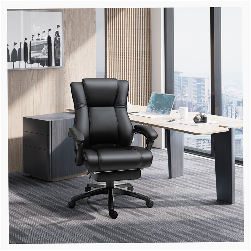 Black High Back Leather Swivel Executive Office Chair